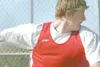 ROBERT DEBERRY/Frontiersman Wasilla’s John Knowles throws the
discus during the 2008 Northern Lights Conference Championships.
Knowles is currently ranked first in both the shot put and the
d