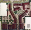 An overhead view of the prospective lot plan for the 7.5 acres
adjacent to the Wasilla post office and Wasilla Middle School shows
a clubhouse, senior center and multiple single-unit housing

