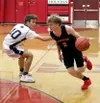 Houston's Cody Wyrick beats a defender during a win over Nikiski. Ron Jones/matsusports.net