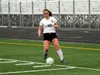 Colony's Bella Brown makes an adjustment near the sideline during a recent match. Brown scored twice during a 2-0 win over Wasilla Tuesday at Colony High School. Courtesy of Bruce Eggleston/m