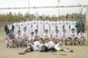 Photos courtesy Jeremy Johnson Kiska, a 14-year-old Labrador
retriever, is photographed with the Colony Knights boys soccer team
after the team’s final game against Palmer. The faithful pet o