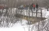 A private bridge at E K Bar D Lane that has helped contribute to
flooding of Wasilla Creek. (Photo courtesy Patty Sullivan/Mat-Su
Borough)