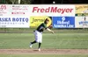 Mat-Su Miners shortstop makes the throw to first during a 6-0 win over Chugiak July 2, 2018. Mat-Su followed with a 3-0 victory over the Anchorage Bucs the following night. JEREMIAH BARTZ/ Fr