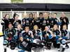 The Valley women's hockey team smiles after winning the Anchorage Women's League Championship (some only on the rink as 'shadows' of themselves).Back row: Leslie Isaacs, Colleen O'Bryant, Joa