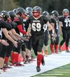 Houston senior John Koeneman is introduced as a starter prior to a game during the 2015 season. Koeneman earned a scholarship package worth $160,000 to attend Lawrence University in Appleton,