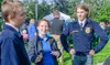 Palmer FFA members Elijah Morris, left, and Jakob Bergey, right, and their teacher Corinne Henderson, met with Senators Lisa Murkowski and Dan Sullivan of Alaska, and visiting Senator John Bo
