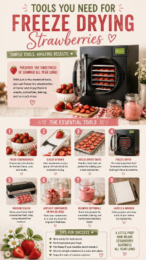 freeze dried strawberries, freeze dried fruit, freeze drying