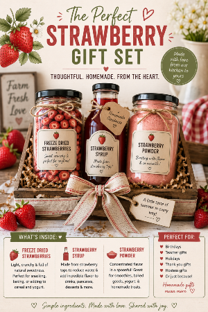 freeze dried strawberries, zero waste kitchen, how to make syrup from strawberry tops