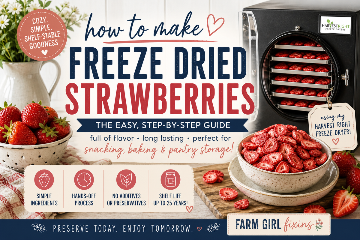 🍓 How to Make Freeze Dried Strawberries (The Cozy Farm Girl Way That Actually Works)