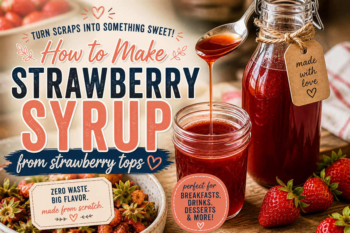 🍓 How to Make Strawberry Syrup From Strawberry Tops (Don’t Throw These Away!)