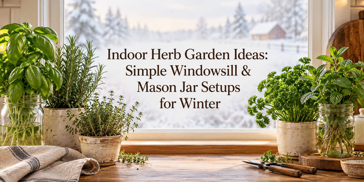 Indoor Herb Garden Ideas: Simple Windowsill & Mason Jar Setups for Winter