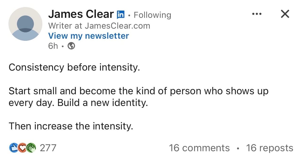 VII: Identity is built before intensity is earned.