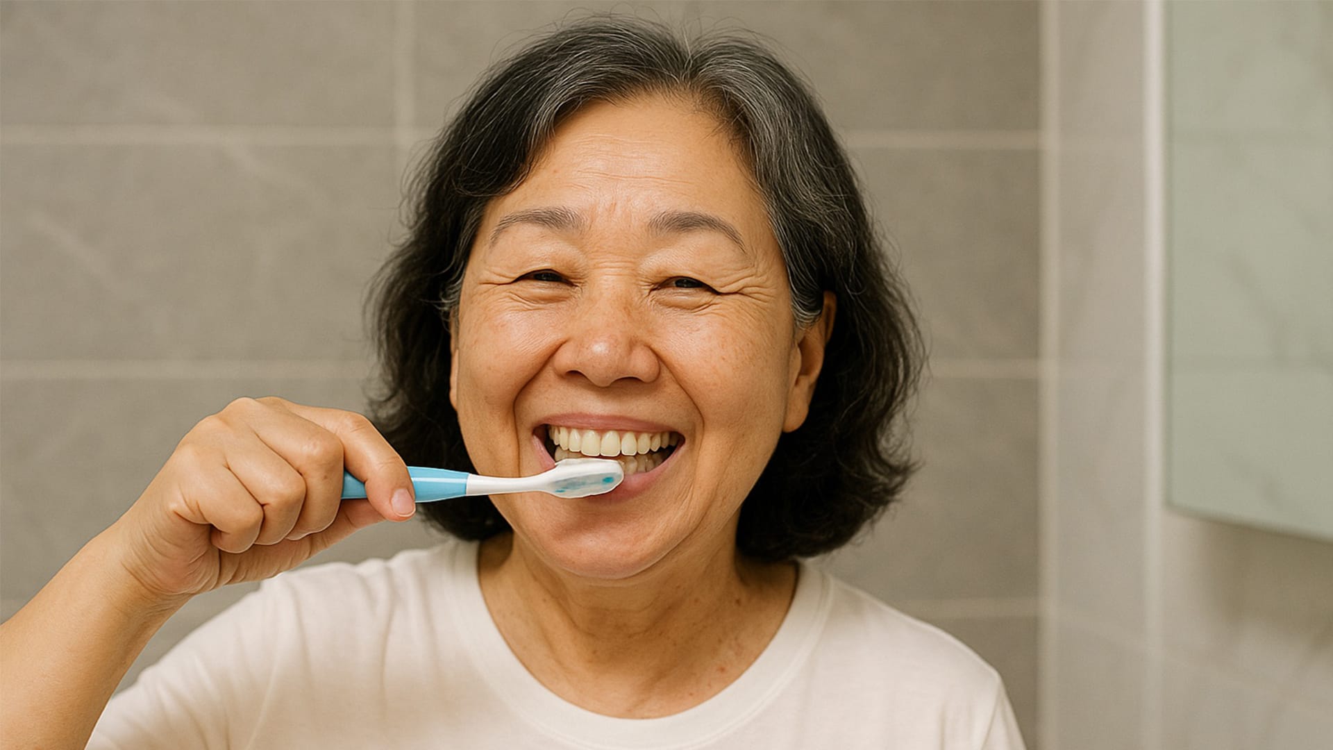 A patient with a satisfied expression after a successful dental implant procedure