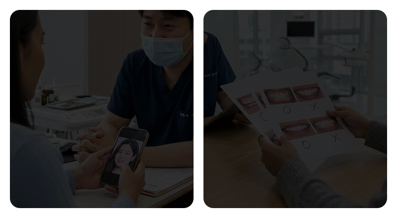 Split image comparing two different patient communication methods.