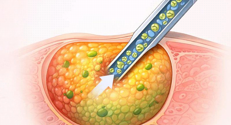 Visualization of the 'aspiration' mechanism in Fine Needle Aspiration (FNA).