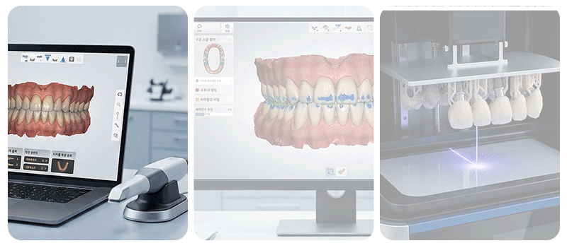 Digitalized dental implant workflow in Korea from 3D scanning to placement.