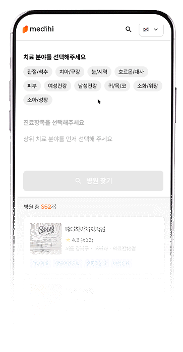 메디하이 병원찾기 서비스 화면