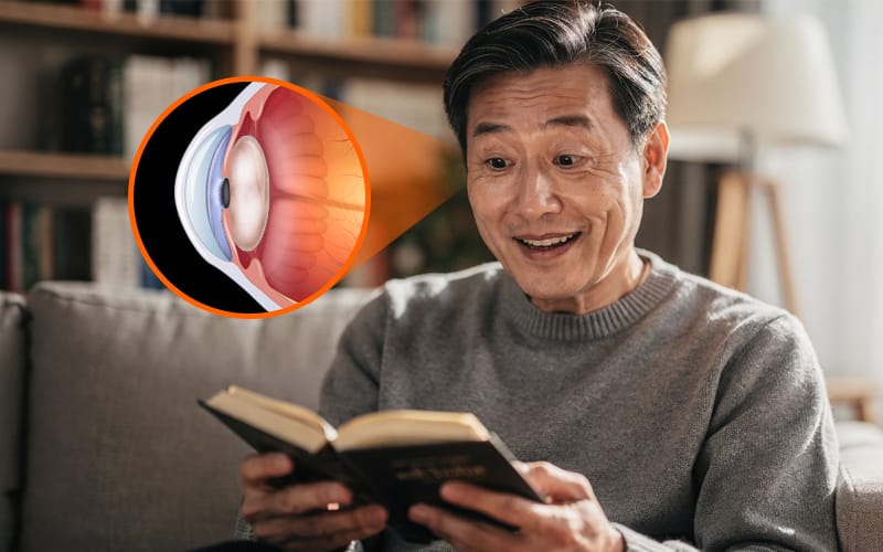 백내장 근시화를 표현한 이미지