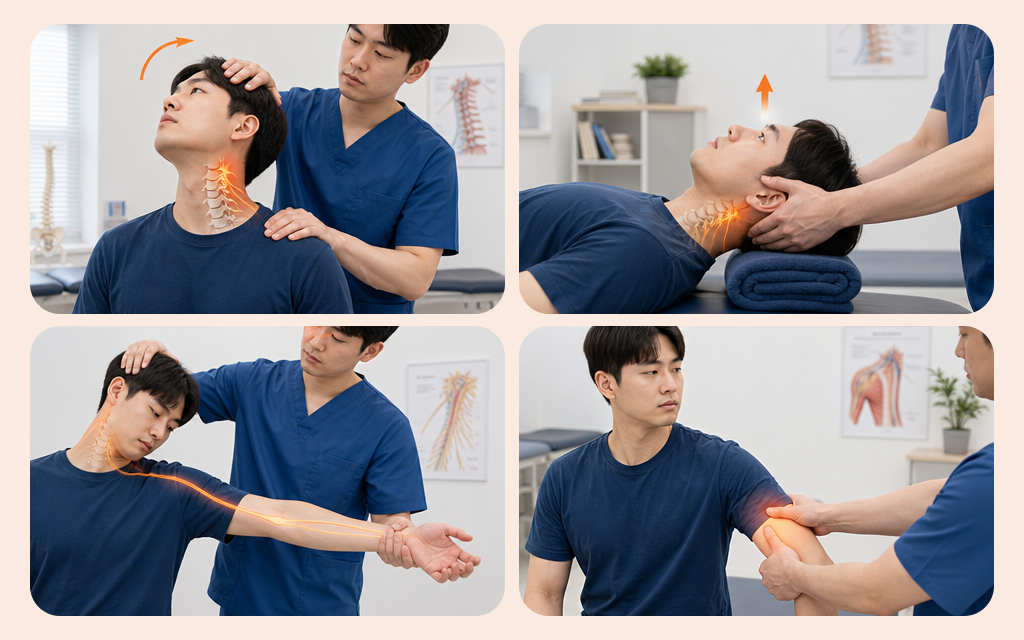 An infographic visualizing a 4-test diagnostic cluster for physical evaluation