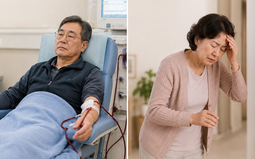 An illustration depicting patient conditions such as anemia and chronic kidney disease that can alter or distort HbA1c test results.