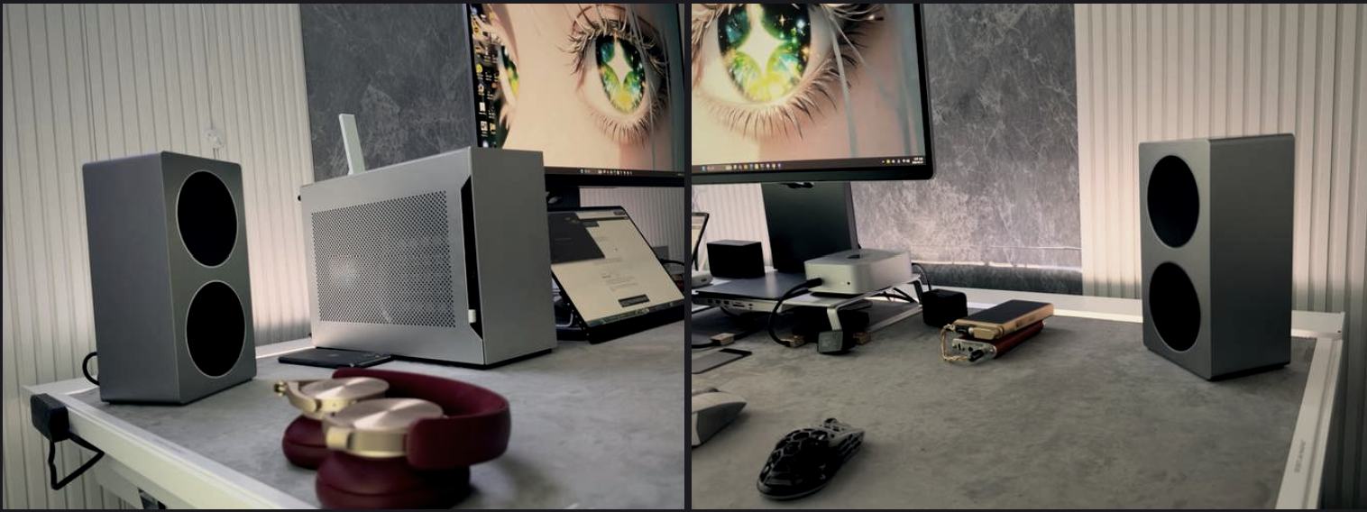 샤오미 사운드2 프로 좌/우 스피커 클로즈업