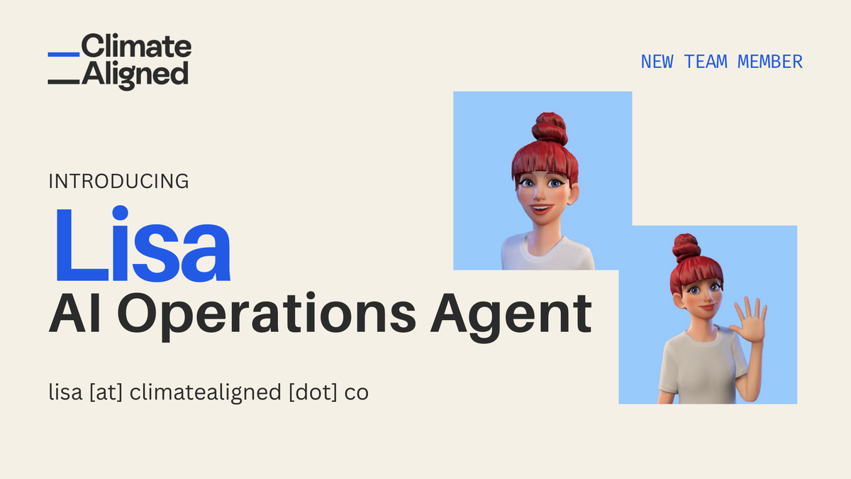 A team member welcome image for our new AI operations agent, Lisa.