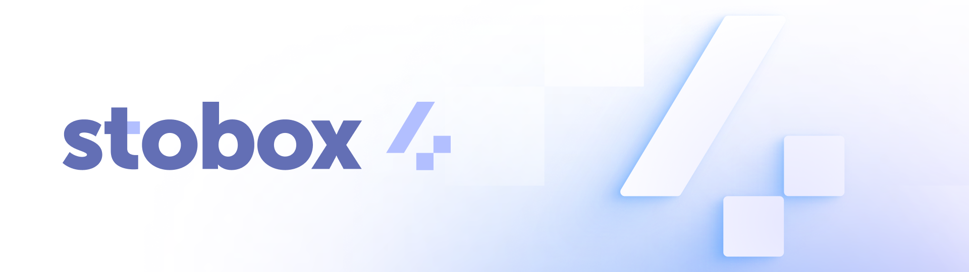  Stobox 4 logo with blue gradient design and geometric elements.