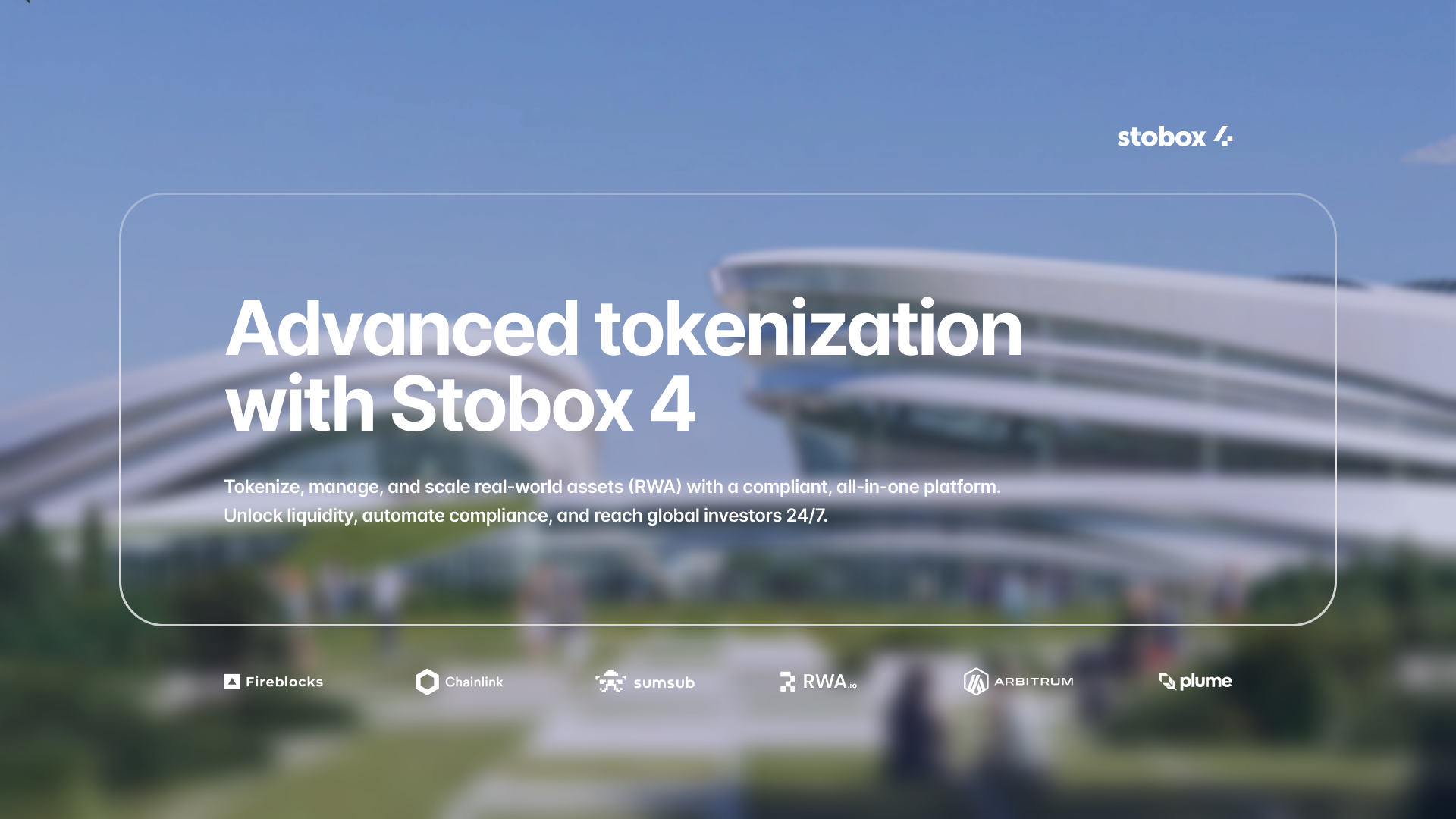 Stobox 4 advanced tokenization platform for real-world assets with blockchain infrastructure partners.