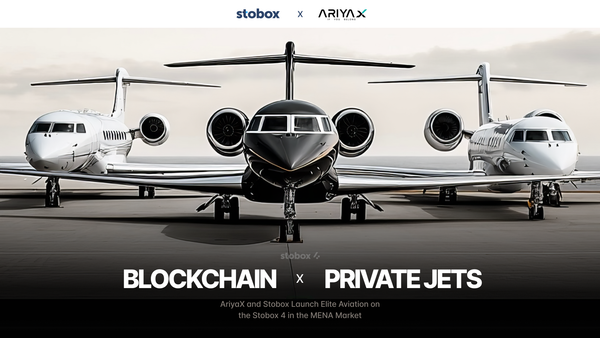 AriyaX private jet aviation tokenization blockchain Stobox partnership announcement.