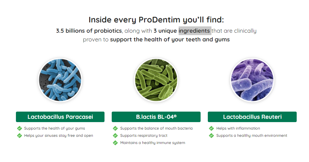 Ingredients of ProDentim