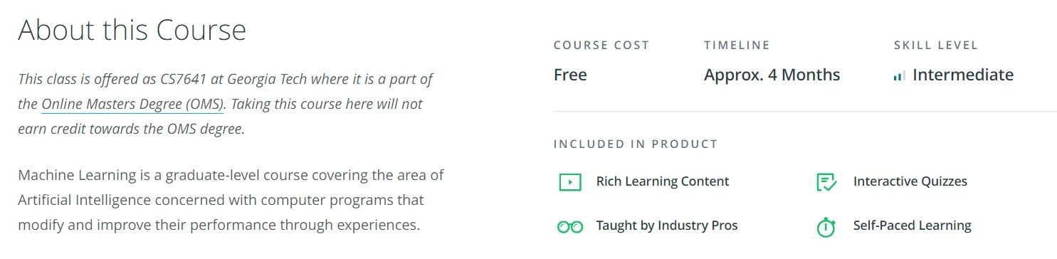 Machine Learning by Georgia Tech