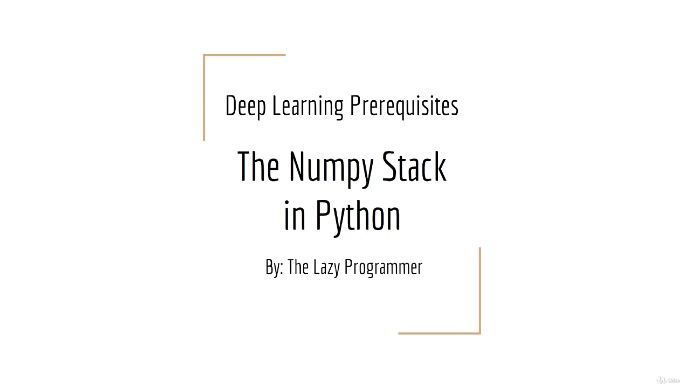 Deep Learning Prerequisites: The Numpy Stack in Python V2