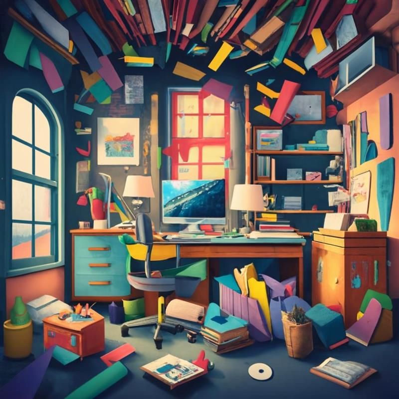 ein Büro im Chaos von Anträgen und Formularen