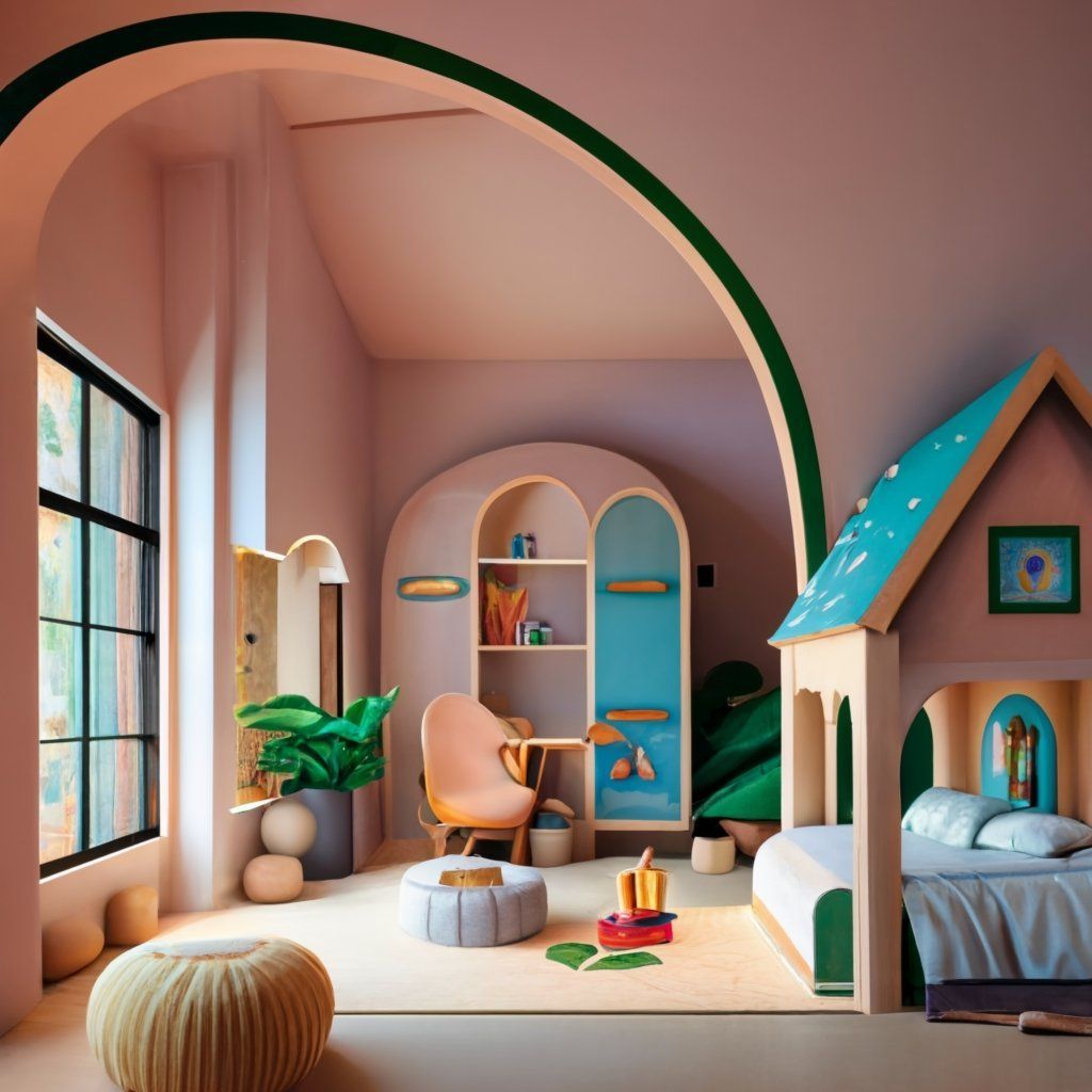 Kinderzimmer in zarten Farben 