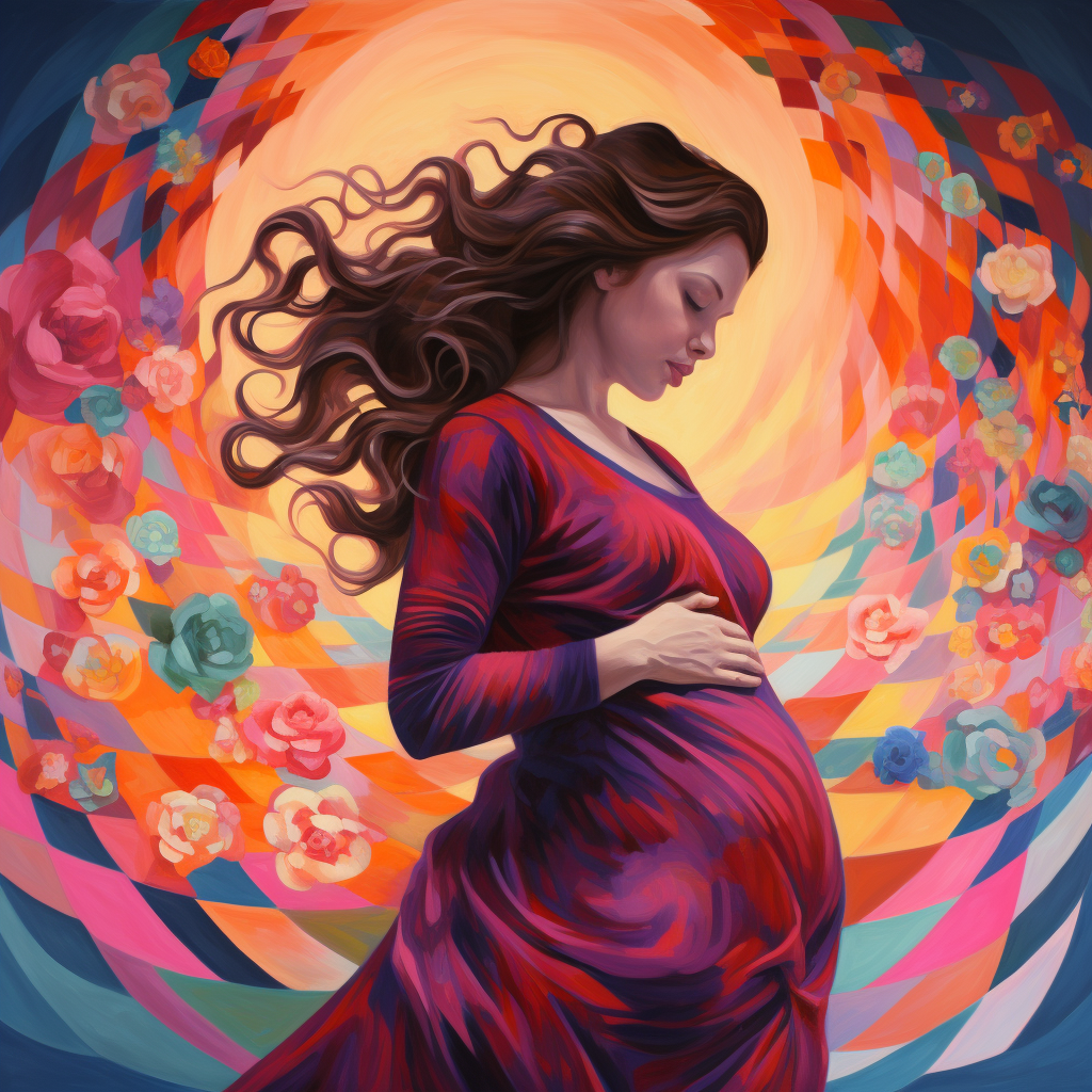 Eine schwangere Frau symbolisiert den Wunsch nach Kindern