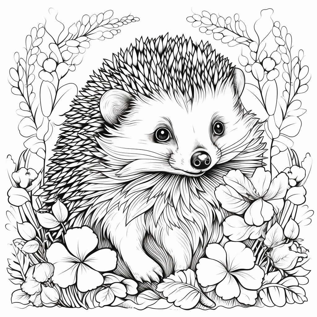 Herbst Igel Ausmalbild