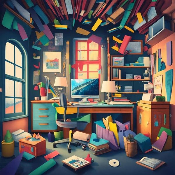 ein Büro im Chaos von Anträgen und Formularen