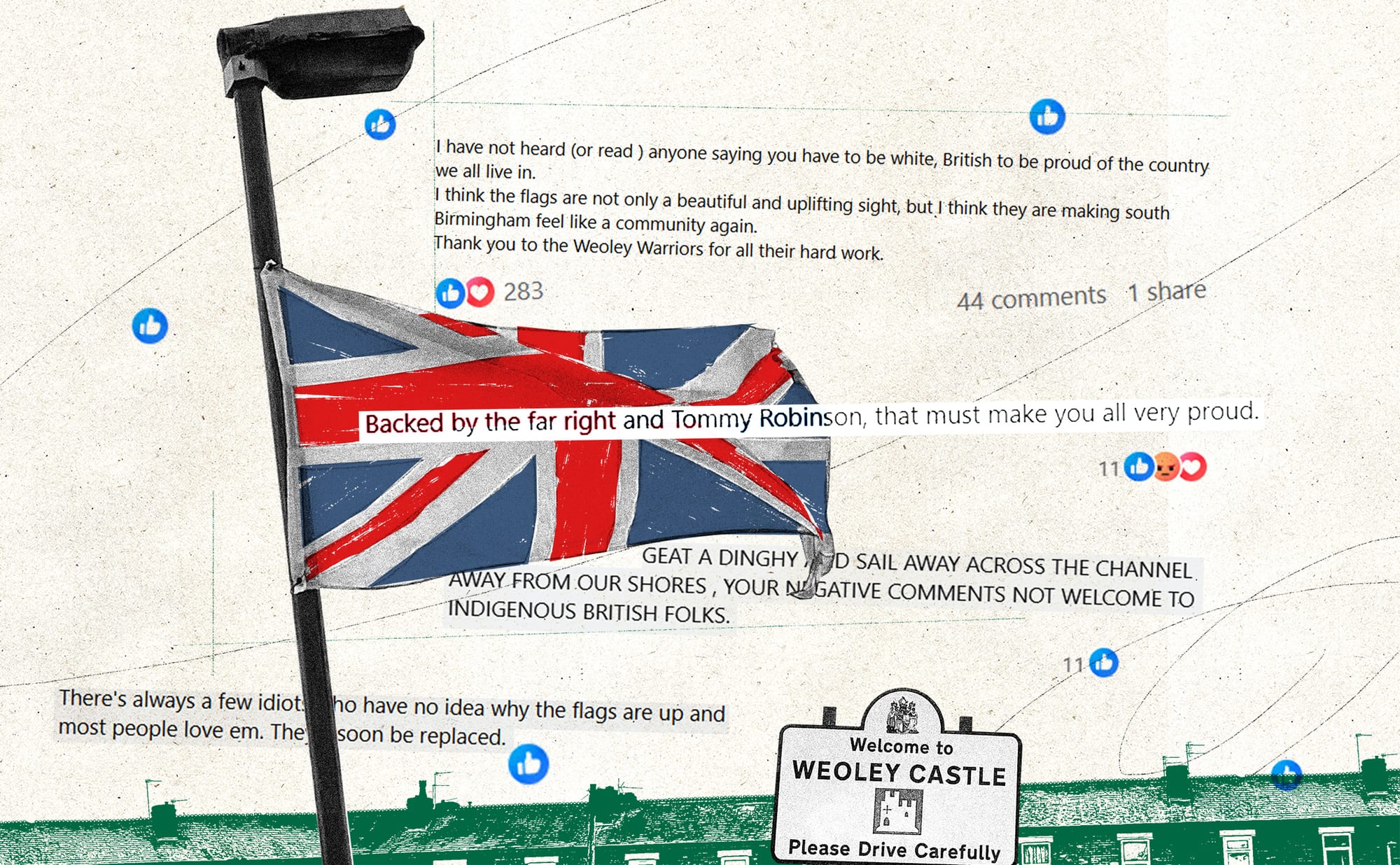 The flags dividing Birmingham