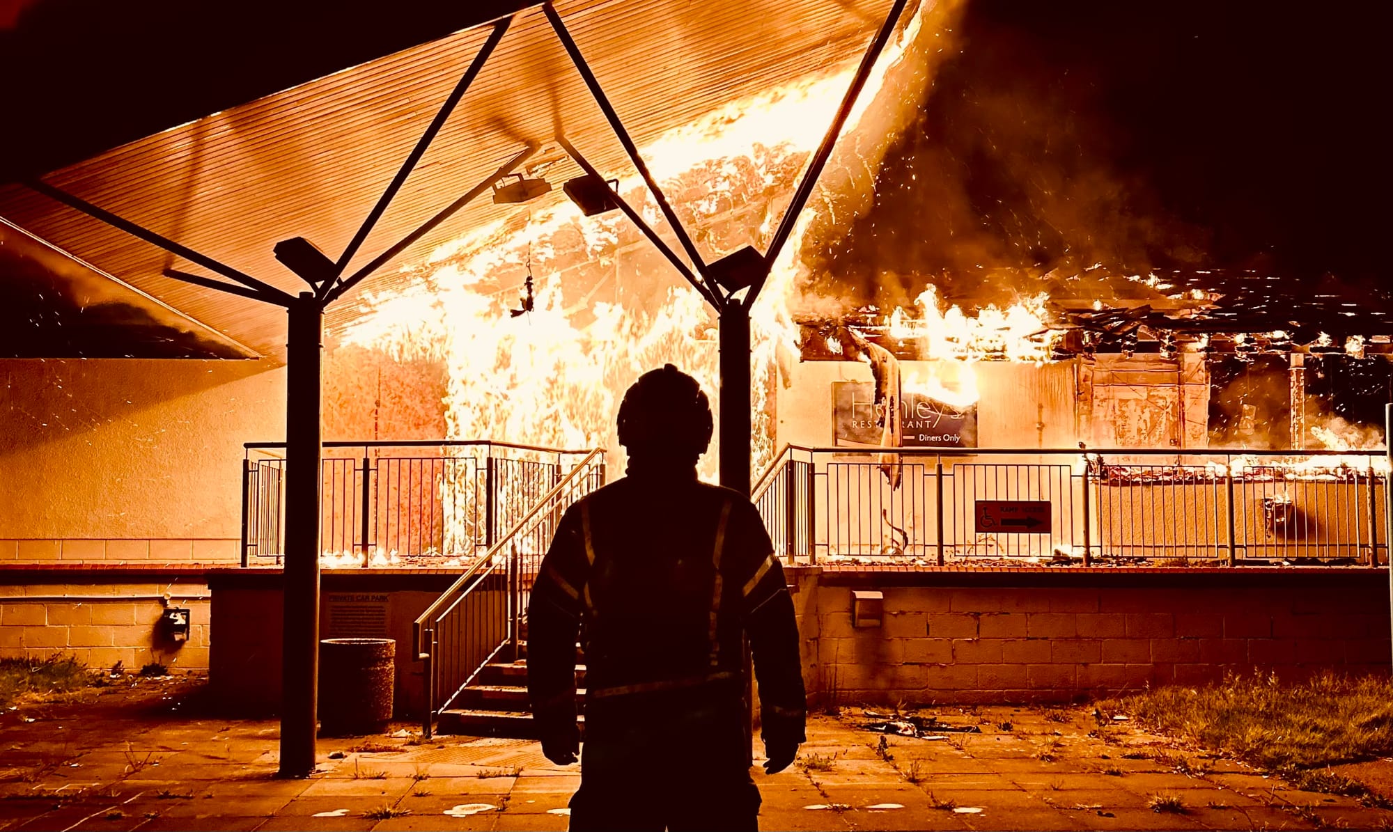 Abandoned and on fire