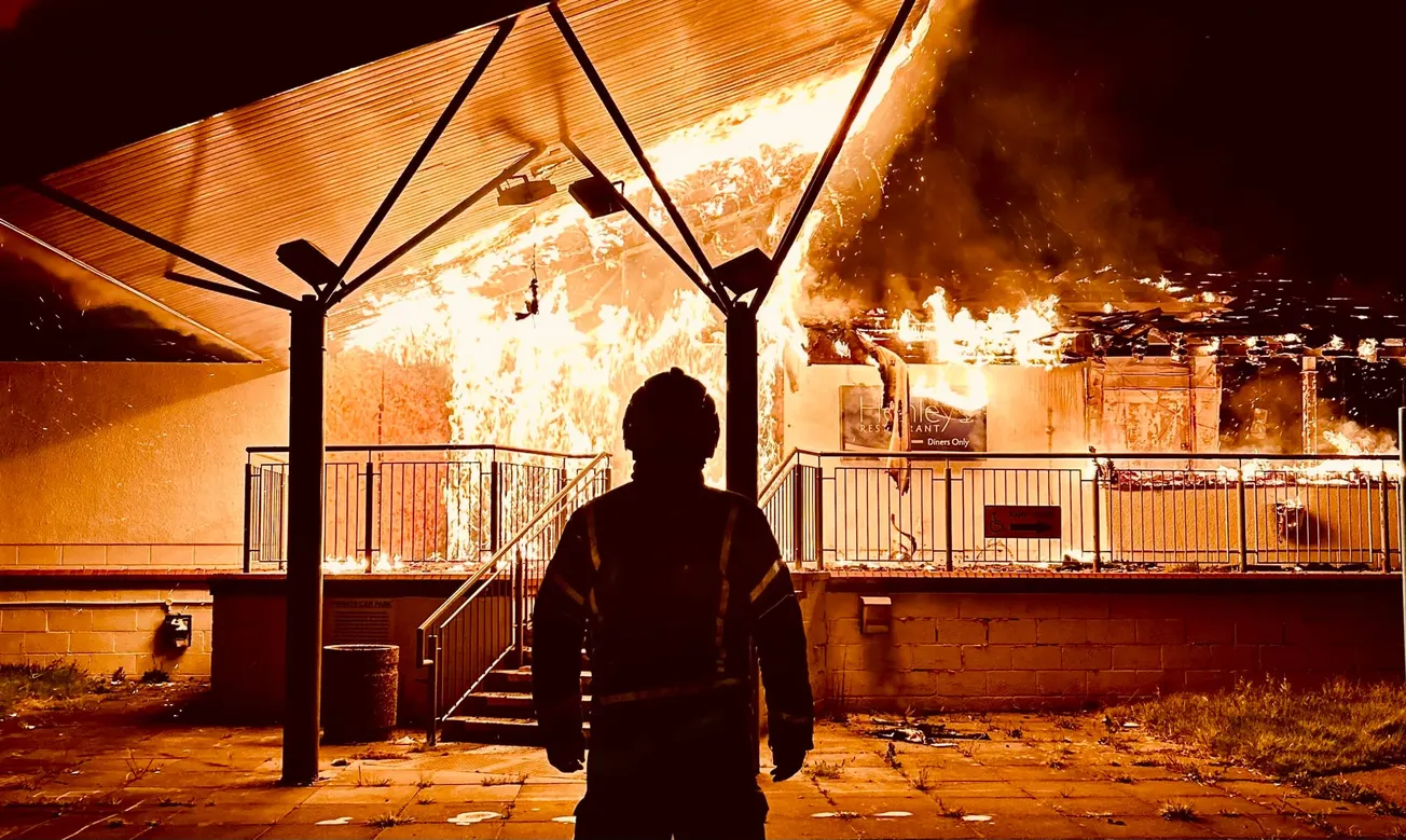 Abandoned and on fire