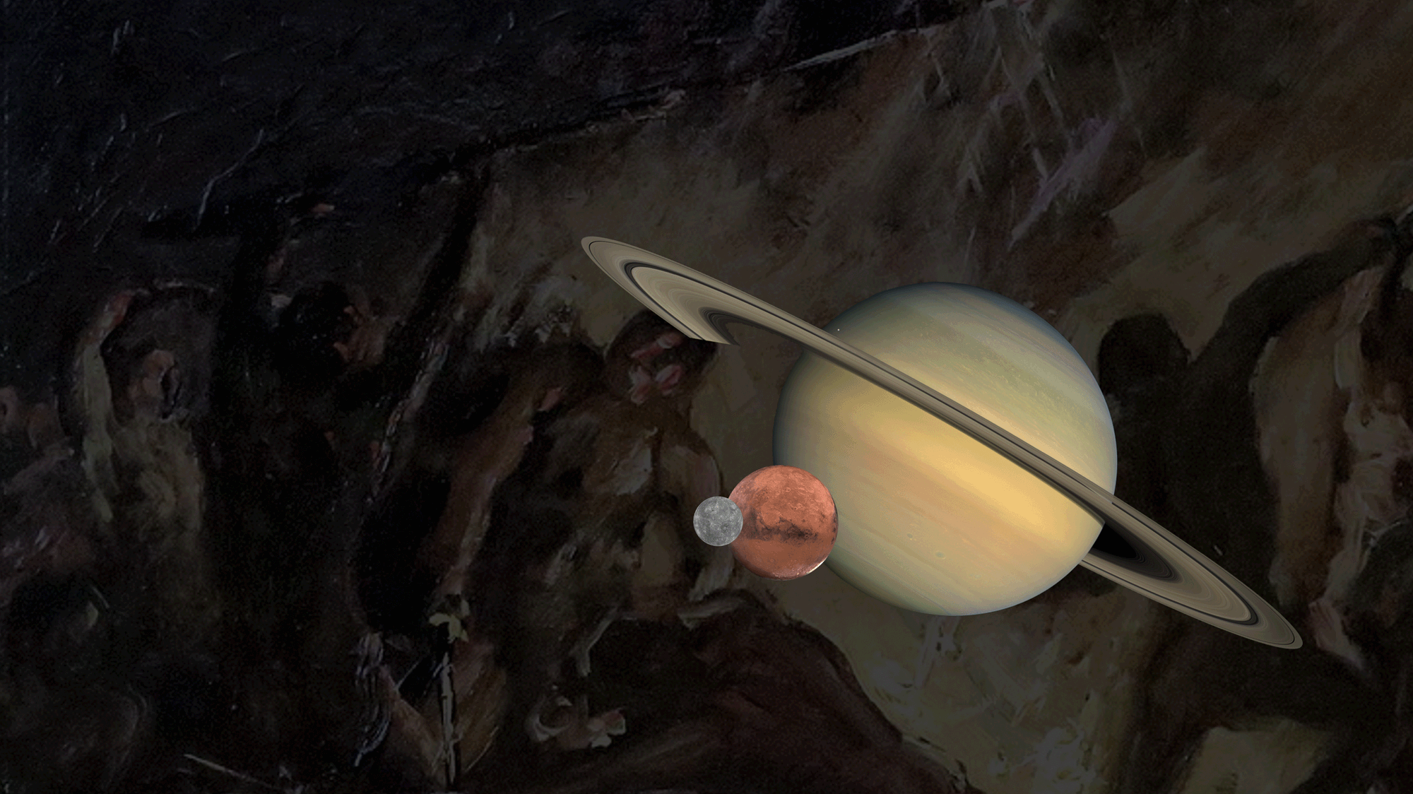 The triple conjunction of Saturn, Mars and Mercury