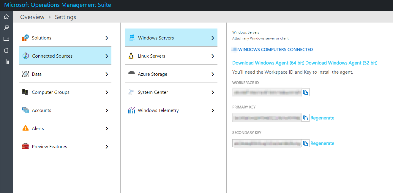 oms connected sources view