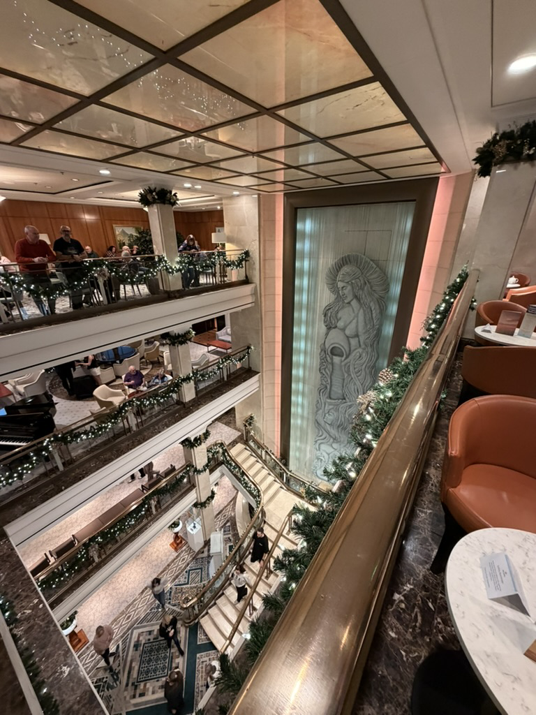 The Atrium of Aurora. Featuring a 34 foot, nippleless sculpture.