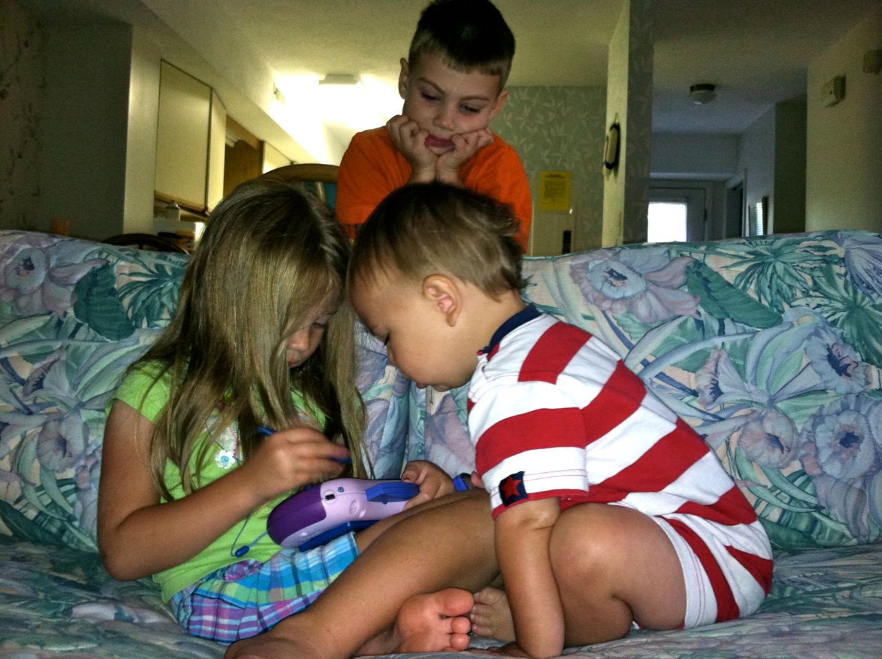 The kiddos enjoying some downtime at the townhouse.