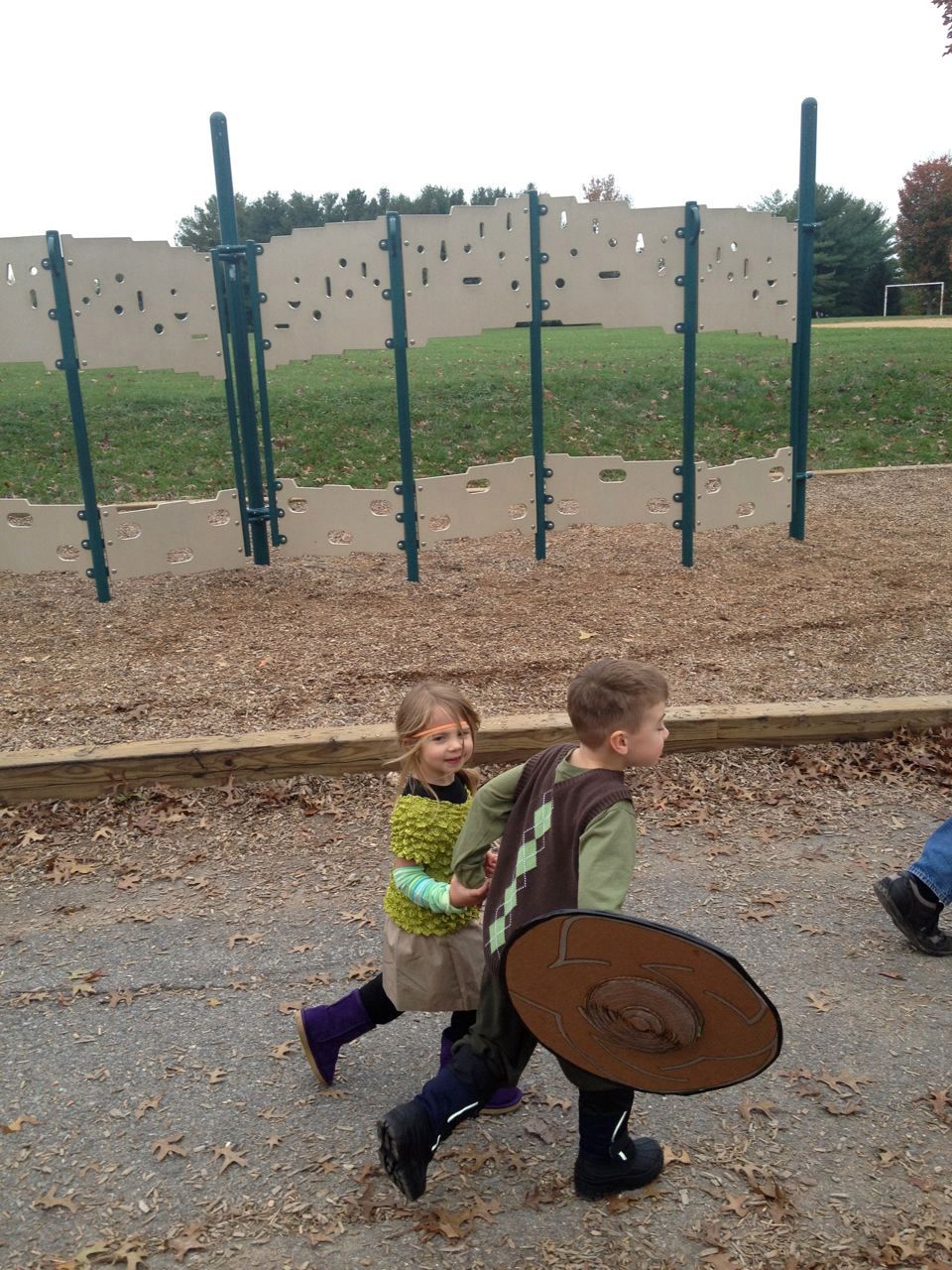 One of my favorite pictures, because of the look of delight on Buggy's face when Boogs held her hand in his school's Halloween parade.