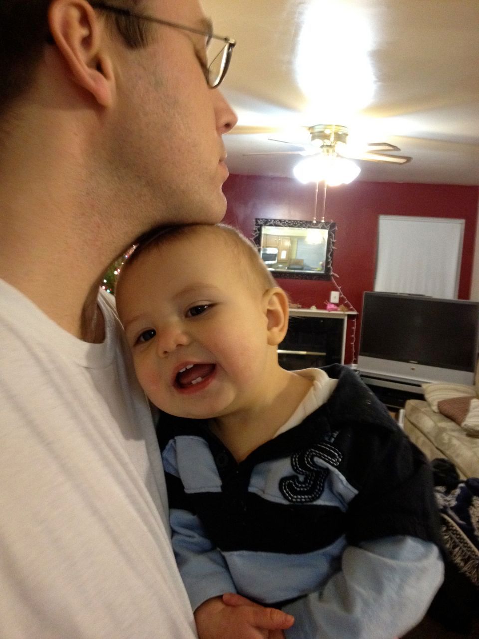 I love the way he finds the perfect place in our necks to nuzzle.