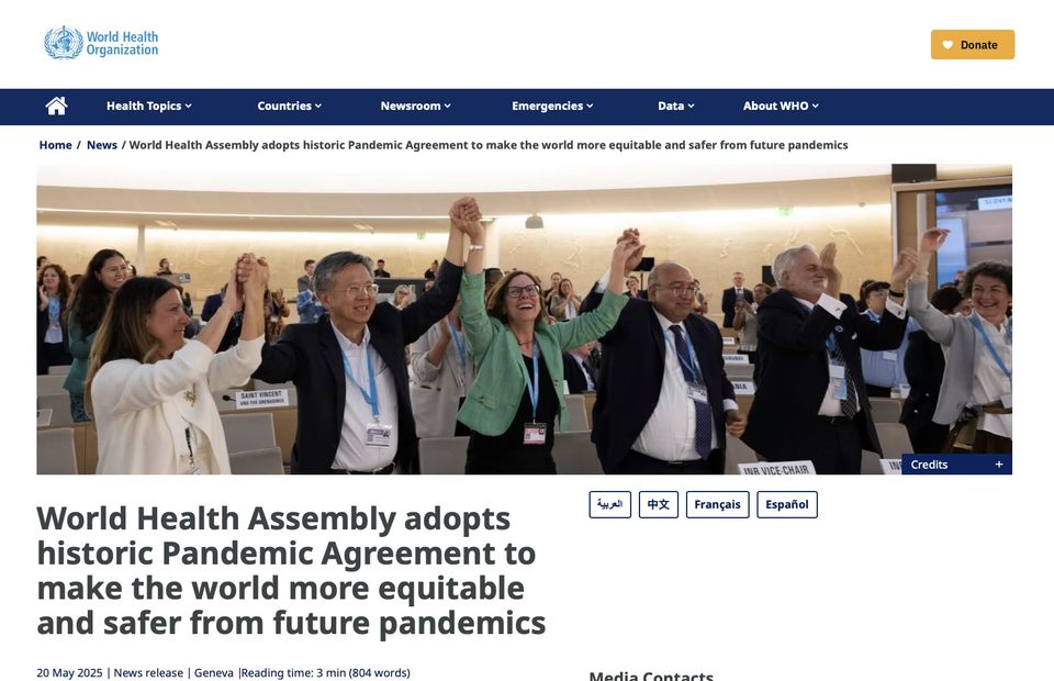 WHO - JUBILENT - THE FINAL WORLD HISTORIC PANDEMIC AGREEMENT HAS BEEN SIGNED AND AGREED - WHAT NOW - As United States Pulls Out?