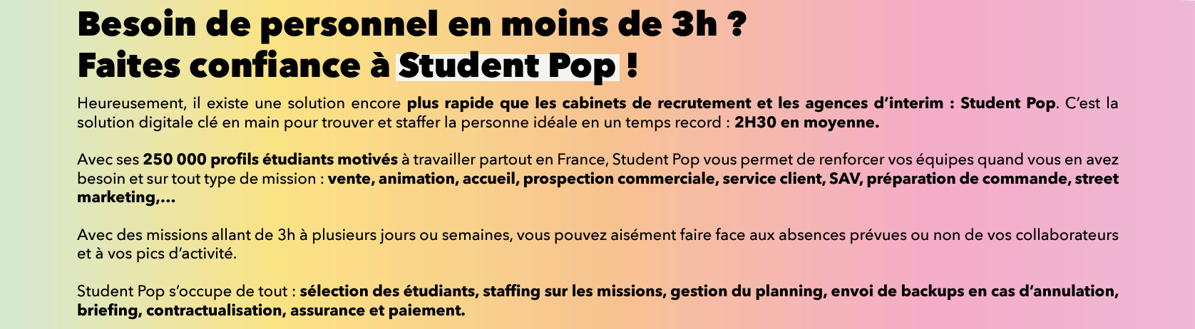renfort animation en magasin