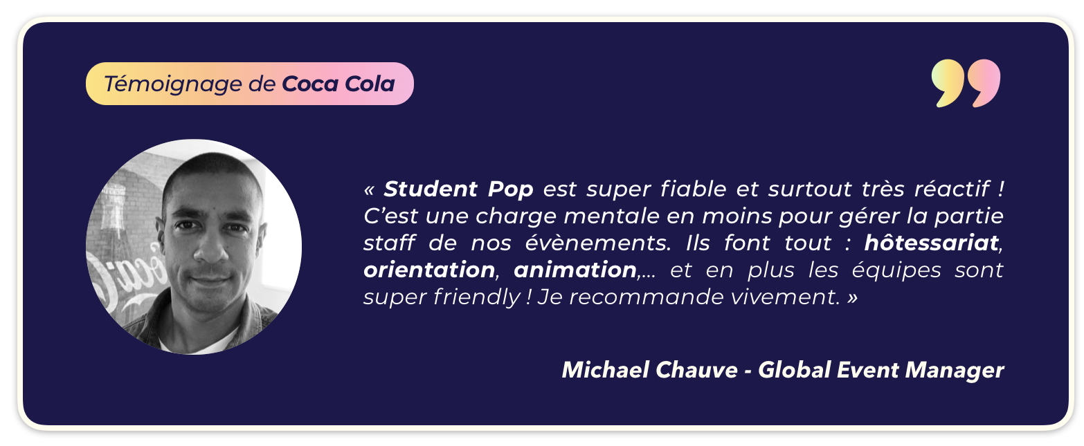 gestion planning evenementiel student pop