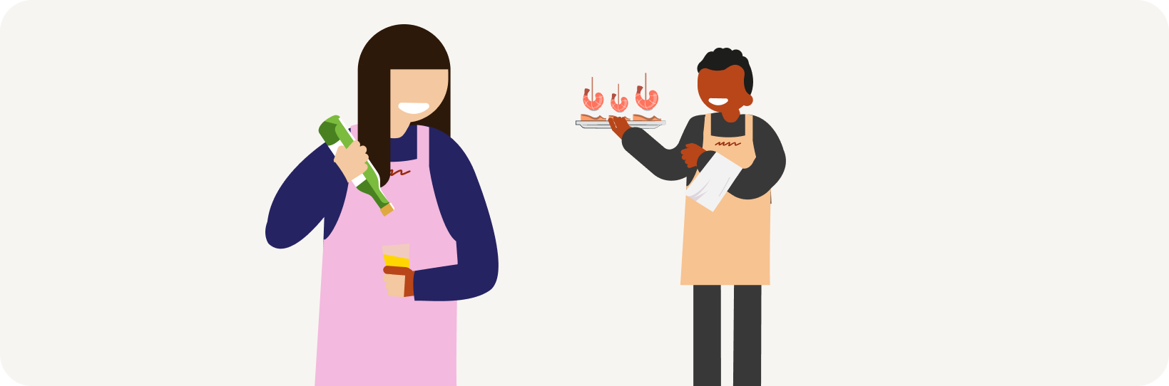 Équipe de serveurs dans un restaurant